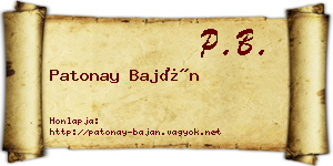 Patonay Baján névjegykártya